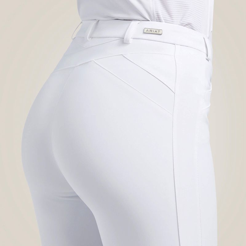 White Ariat Triton Grip Knee Patch Breech | 47NYBFSCI