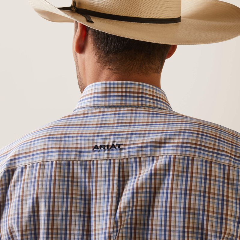 White Ariat Wrinkle Free Arther Classic Fit Shirt | 03OVGBRUS