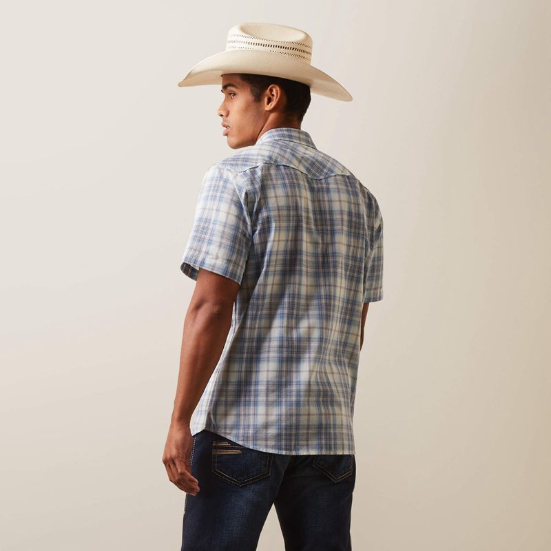 White Asparagus Ariat Halterman Retro Fit Shirt | 81FYLMANH