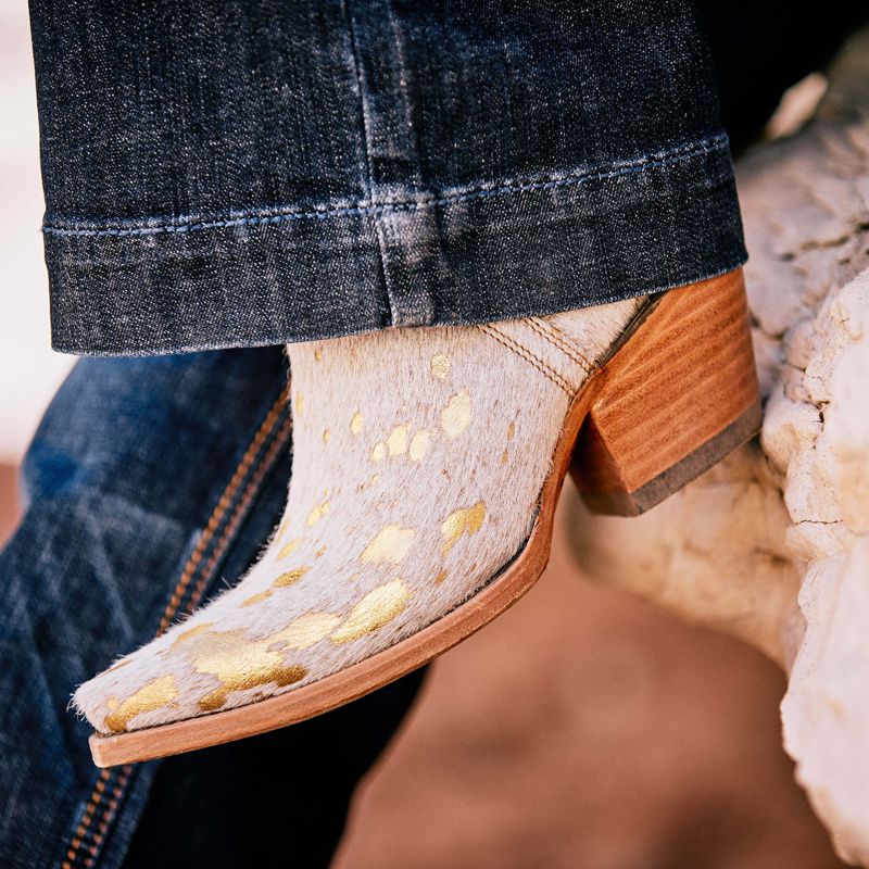 White Metallic Hair On Ariat Dixon Haircalf Western Boot | 79HDSRZFY