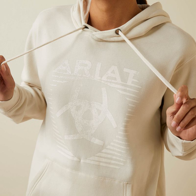 White Onyx Ariat Real Fading Lines Hoodie | 35FIAJRUL