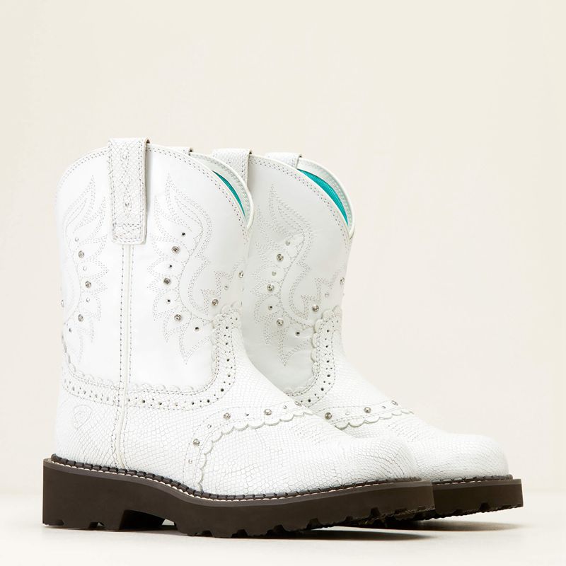 White Snake Emboss Ariat Gembaby Western Boot | 02WTMXJNE