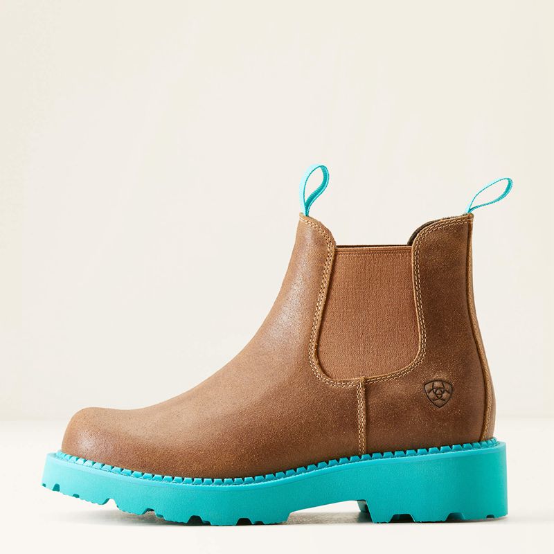 Wicker/Turquoise Ariat Fatbaby Chelsea Western Boot | 91CJSXTPH