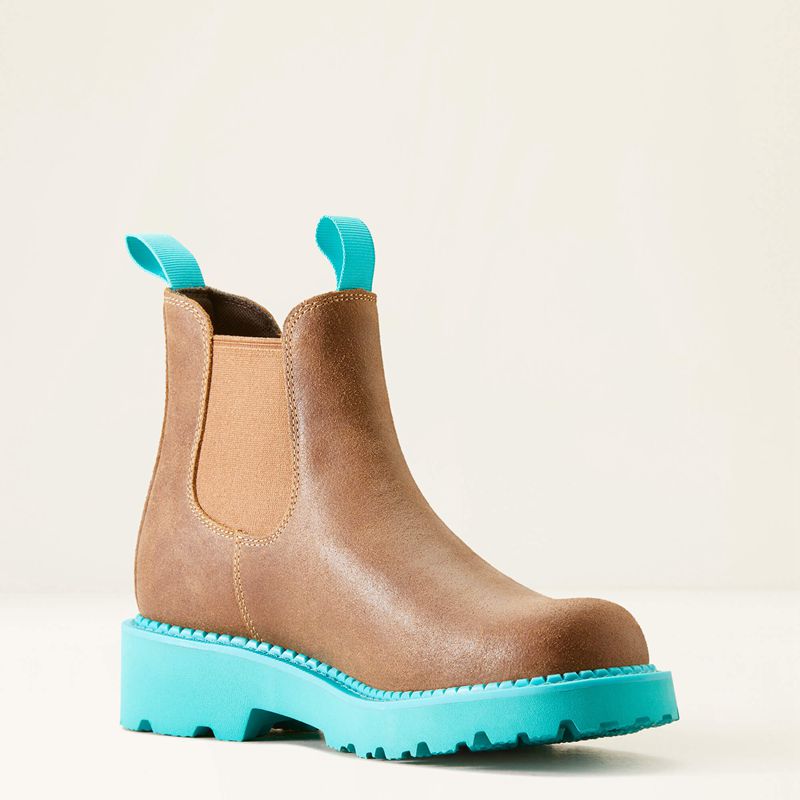 Wicker/Turquoise Ariat Fatbaby Chelsea Western Boot | 91CJSXTPH