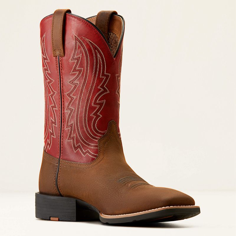 Willow Branch/Bright Red Ariat Sport Big Country Cowboy Boot | 35YSMQURK