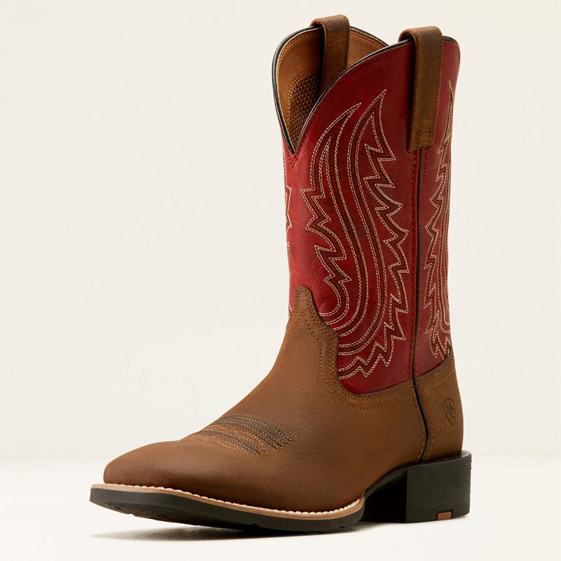 Willow Branch/Bright Red Ariat Sport Big Country Cowboy Boot | 35YSMQURK