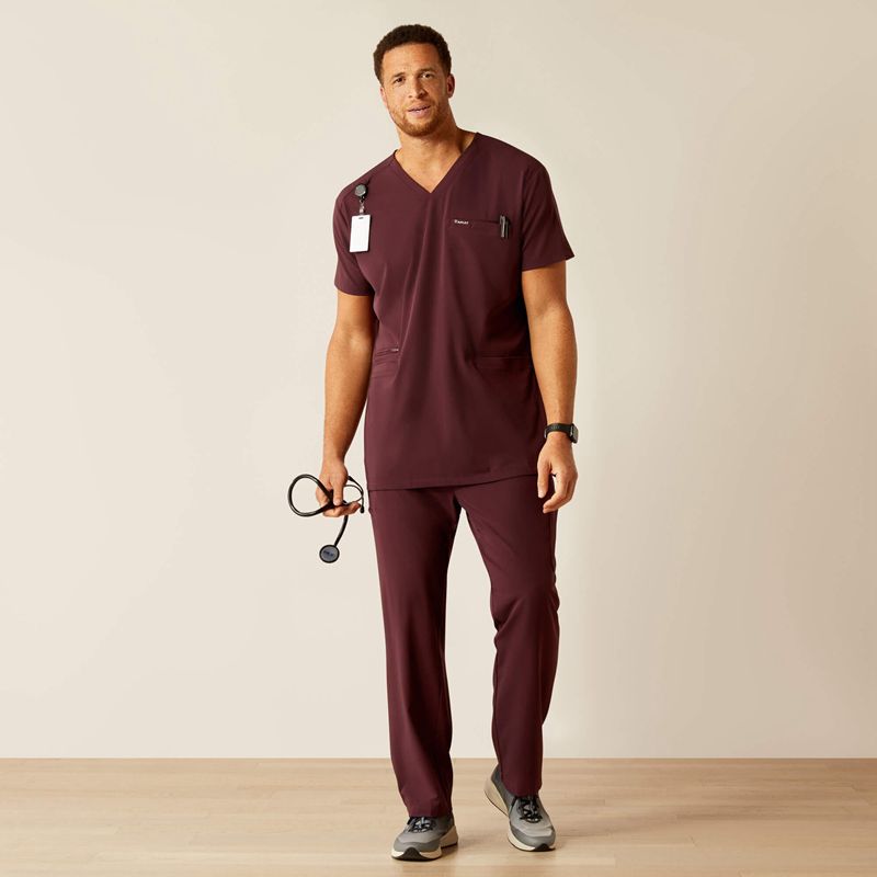 Winetasting Ariat Derham 6 Pocket Scrub Top | 64EJCDGLF