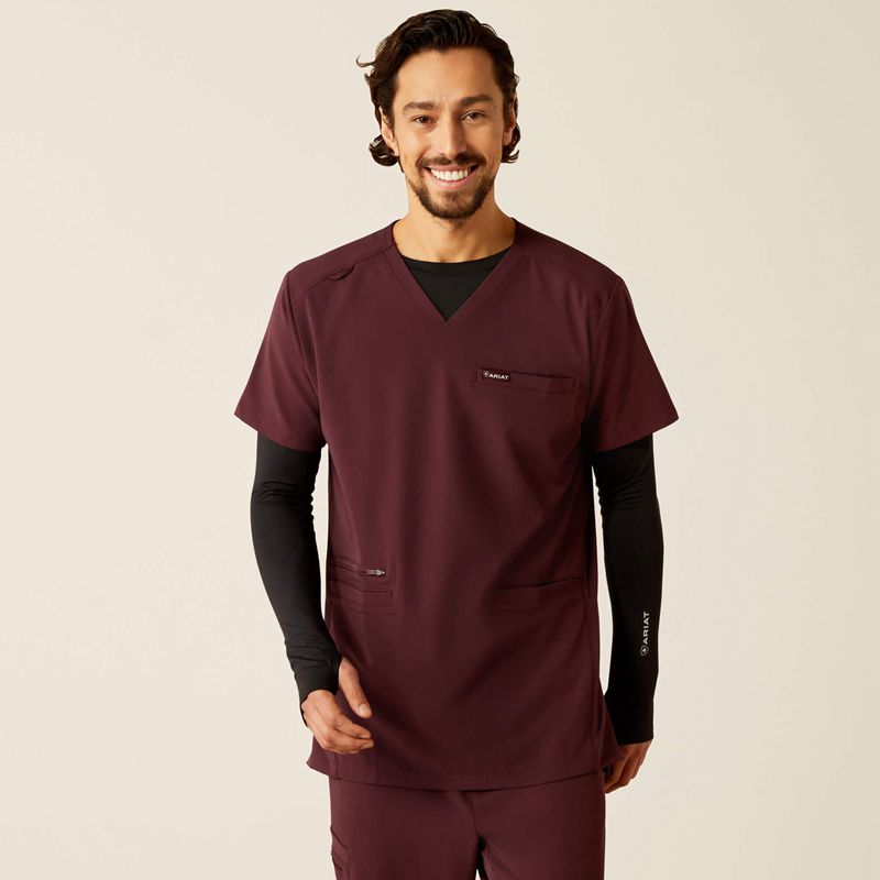 Winetasting Ariat Derham 6 Pocket Scrub Top | 64EJCDGLF