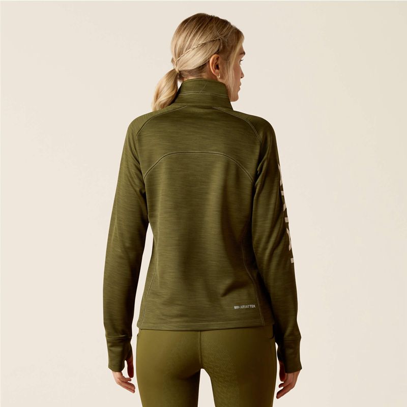 Winter Moss Ariat Tek Team 1/2 Zip Sweatshirt | 34BKIRPFL