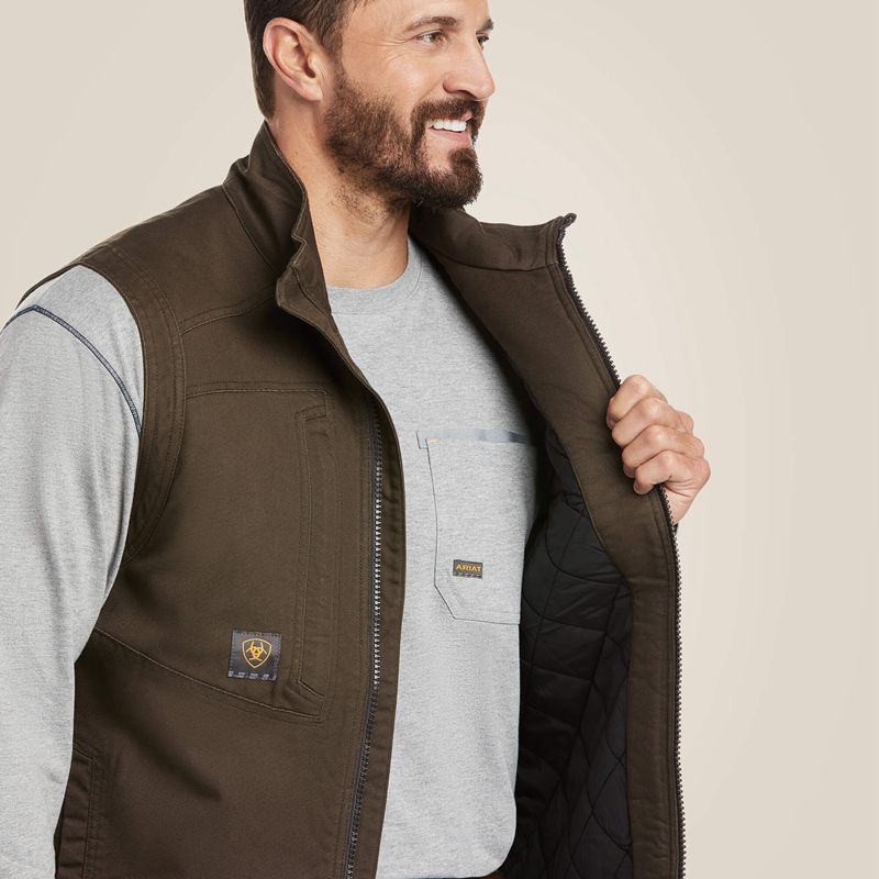 Wren Ariat Rebar Washed Duracanvas Insulated Vest | 17SHGYZMC